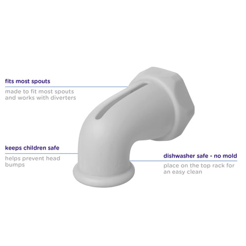 Ubbi Bath Spout Safety Guard, Soft Silicone Spout Cover for Baby Bath Time, Must Have Bath Time Accessory, Grey, Large Tap Protector