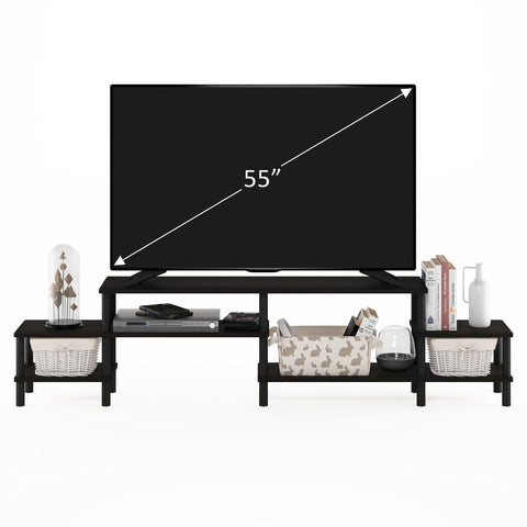 Furinno TURN-N-TUBE TV Stand, Grand Entertainment Center, TV Console for TV up to 55 Inch, for Living Room, Bedroom, Espresso