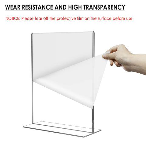 Relx Acrylic Sign Holder 8.5 x 11, Plastic Frame Flyer Holder, Double Frames Clear Acrylic Display Stand for Store, Restaurant (6 Pack)