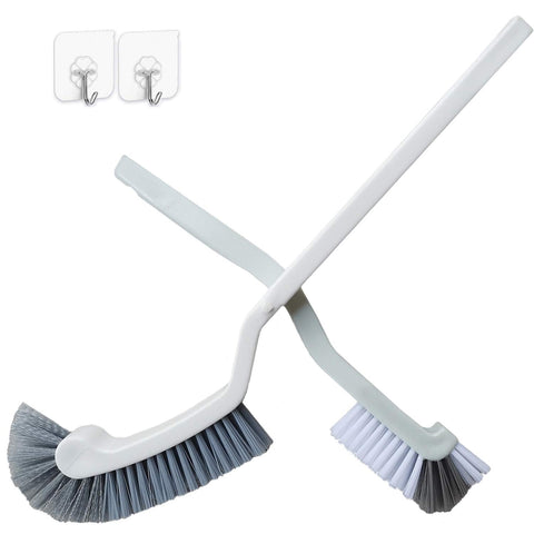 Bathroom Brushes Kitchen Cleaning Brush set Toilet bowl Brush Scrub Brush Home Cleaner Floor Stiff Bristles with Adhesive Hooks Plastic handle