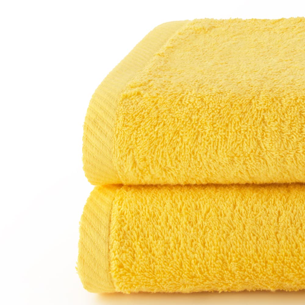 Top Towel - Plus - Large Bath Towels - Bath Towels - 2 Bath Towels - 100 x 150 cm 100% Cotton - Lemon
