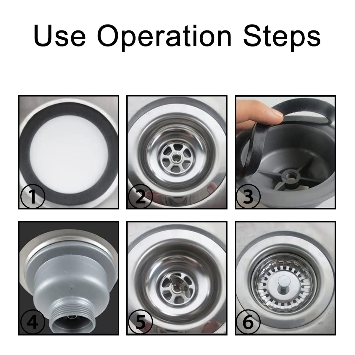Kitchen Sink Drain Strainer Assembly Stainless Steel Sink Basket Strainer Plug Waste Sink for Home, Kitchen, Balcony Sink