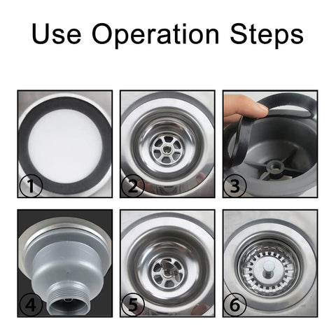 Kitchen Sink Drain Strainer Assembly Stainless Steel Sink Basket Strainer Plug Waste Sink for Home, Kitchen, Balcony Sink