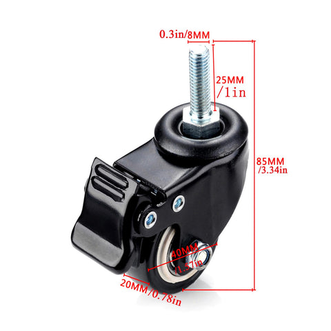 Office Chair Wheels Castor M8x25mm load-bearing 240kg PU rotating casters trolley furniture caster replacement trolley wheels Swivel casters with