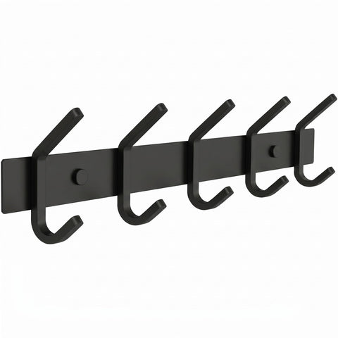 SAYONEYES Coat Rack Wall Mount with 5 Double Hooks for Hanging - 15 Inch Heavy Duty SUS304 Stainless Steel Matte Finish Waterproof