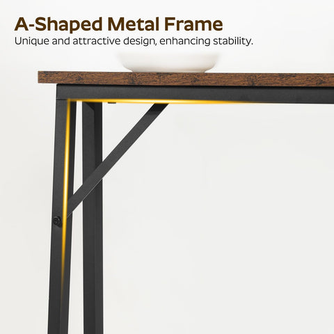 YATINEY Console Table, Set of 2, Slim Behind Sofa Table with Charging Station, Skinny Entryway Table，Metal Frame, for Living Room, Entryway, Hallway