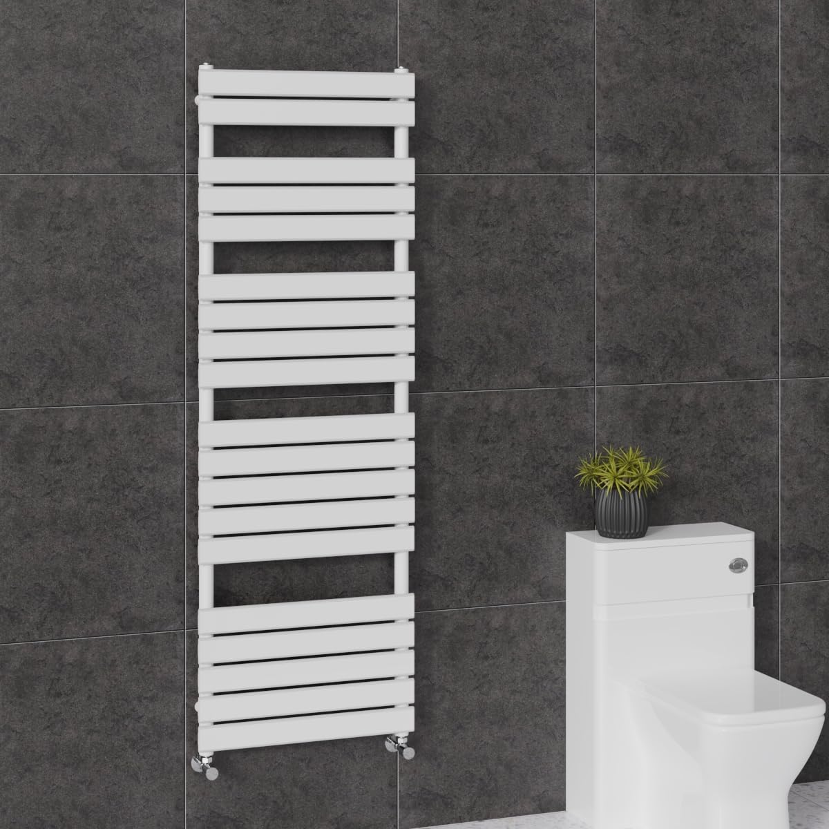 Warmehaus Flat Panel Heated Towel Rail Radiator 1800x600mm Bathroom White