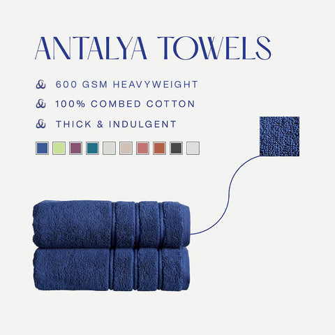 Christy Antalya Bath Sheets Set | 4 Piece | 100% Turkish Cotton | 600GSM | Soft Plush Luxury Towel Set | 2 Bath Sheets 2 Hand Towels | Quick Dry