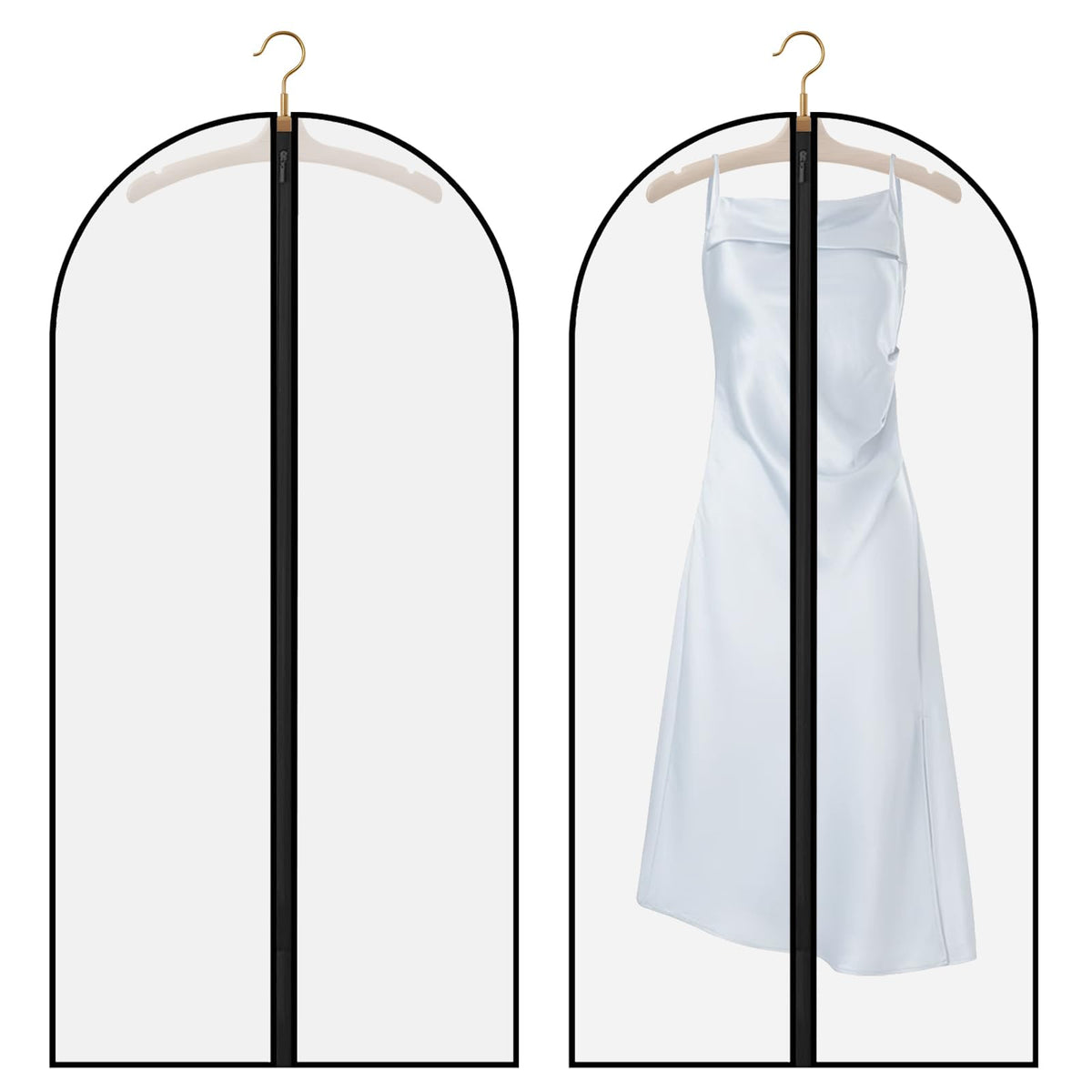 Pwsap 55in Dress Bags Covers Long, 2 Pack, Clothing Covers, Suit Bag