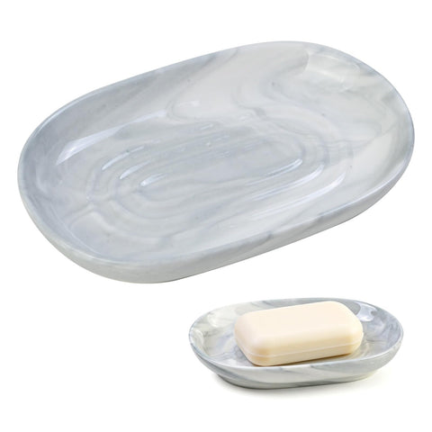 Merzio Ceramic Soap Dish, Anti-Slip Soap Holder for Bathroom Shower, Keeps Soap Dry & Easy to Clean, Elegant Soap Tray