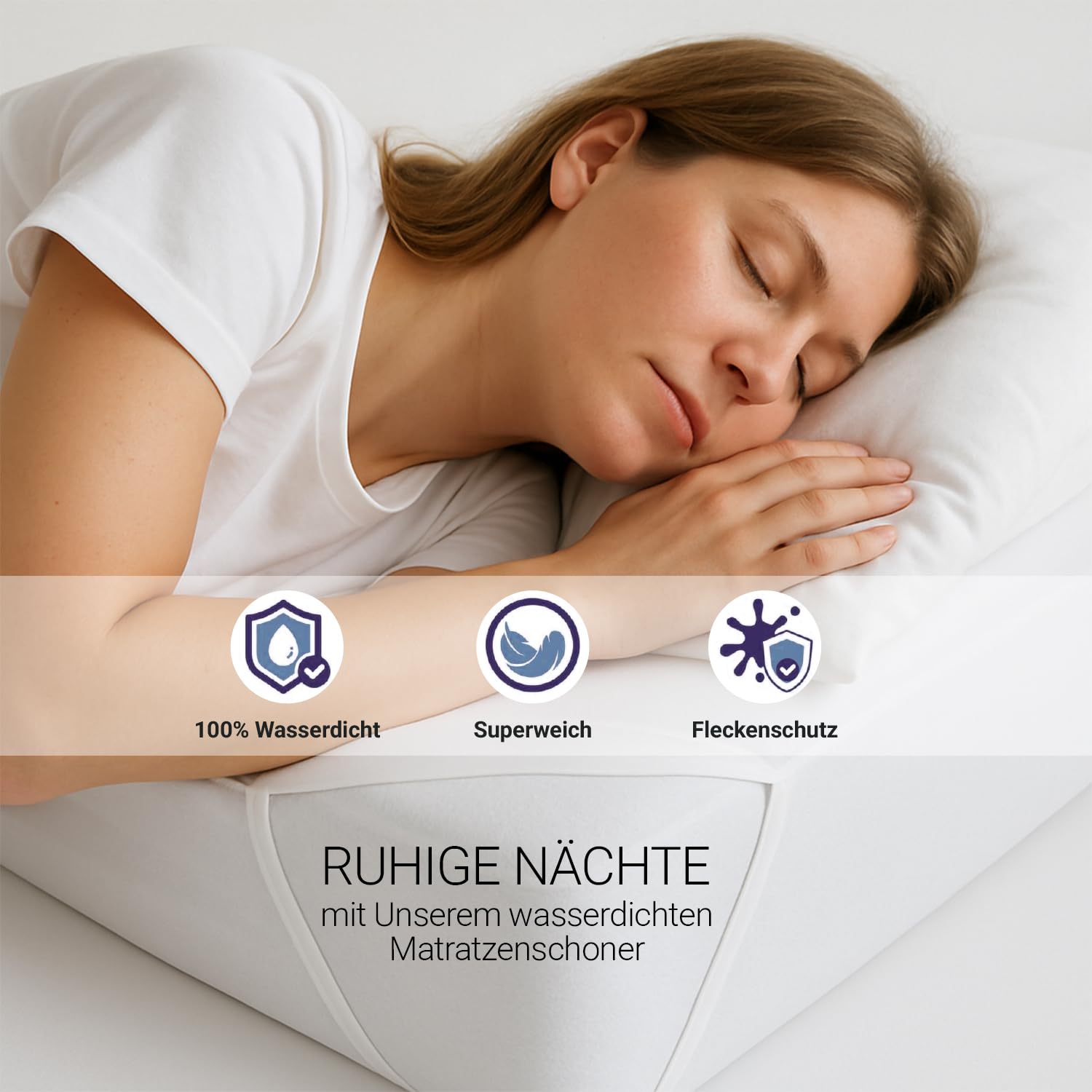 MEBY 140 x 200 cm Waterproof Mattress Protector. Breathable Cotton Mattress Topper. Mattress Protector, Waterproof, Moisture Protection, Elastic