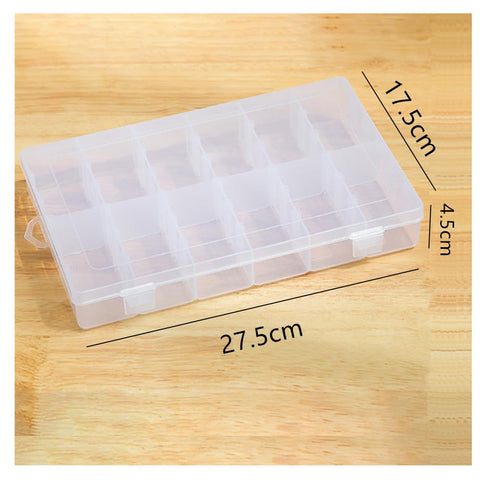 Wanfoou 12 Grids Plastic Organizer Tackle Box, Clear Plastic Jewelry Art Craft Box Organizer Storage Container Case with Adjustable Dividers for