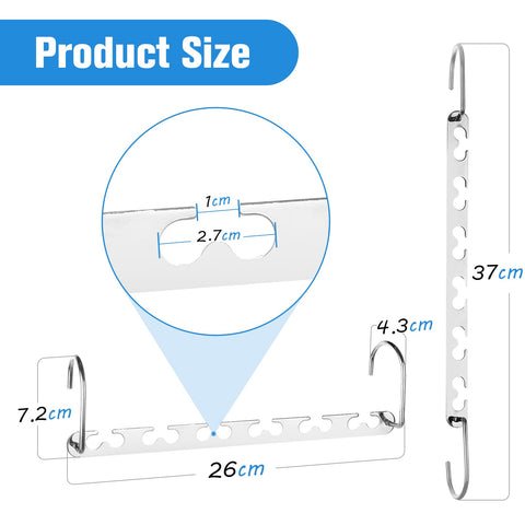 RAINBERG 10 Pack Metal Magic Hangers Space Saving Hangers Closet Space Saving Wardrobe Clothing Hanger Organizer, Updated Hook Design. (10)