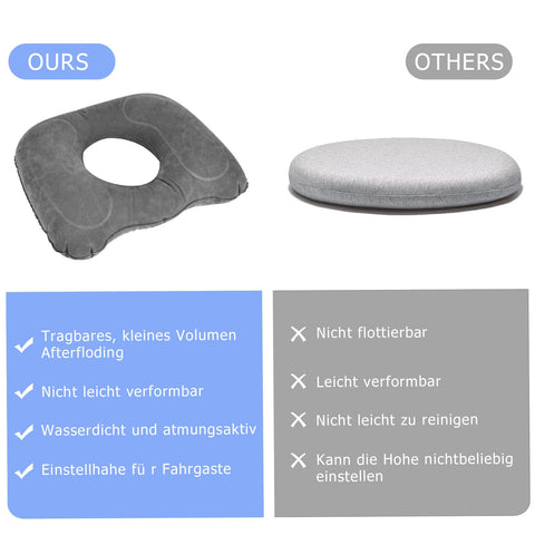 YHNDECO Orthopaedic Inflatable Seat Cushion, Hemorrhoid Seat Cushion, Ergonomic Coccyx Cushion for Wheelchairs, Office Chair, Anti-Hemorrhoids (Grey)
