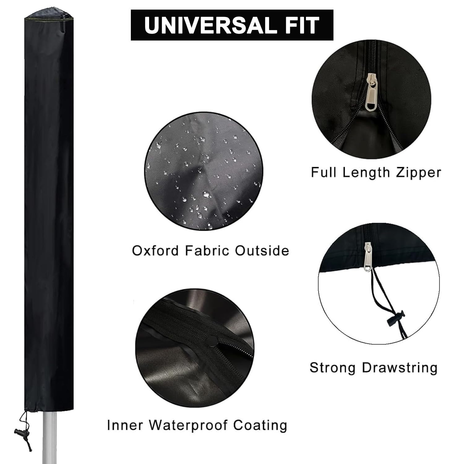 Rotary Washing Line Protective Cover, Universal Waterproof Clothesline Cover, Heavy-Duty, UV Resistant, Fits Up to 16cm x 16cm x 165cm