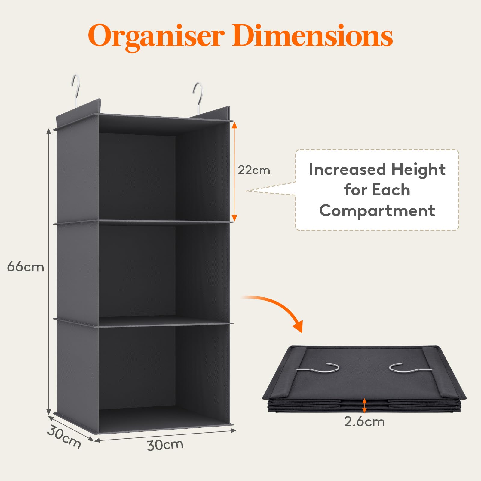 Lifewit 3 Tier Foldable Closet Hanging Wardrobe Storage Organiser, 1 Pack