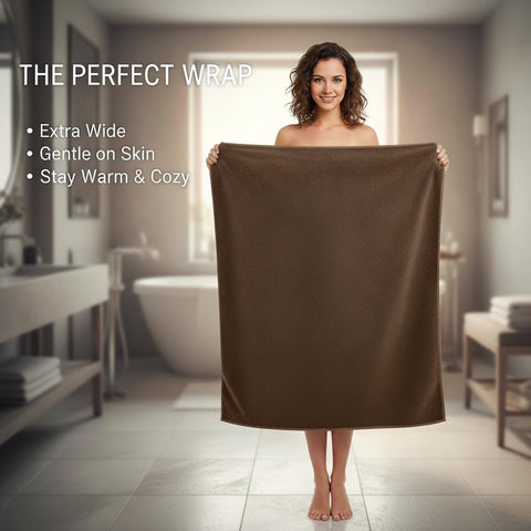 Aaf Textiles Bath Sheets Extra Large Oversized 96 x 180 cm in Charcoal, 100% Egyptian Cotton Style 515 GSM Shower Towel – Thick and Absorbent