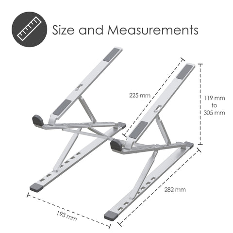 Desire2 Foldable X Plus, Height-Adjustable Notebook and Computer Stand, Aluminium Alloy Stand, Stylish Home Office Accessory, Tablet and Laptop Holder