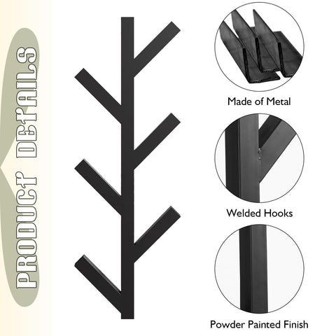 Funvalley Surperfect 2Pack Coat Rack Wall Mounted, Entryway Hall Tree Shaped Coat Rack for Wall