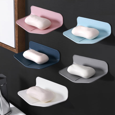 Self-draining Shower Soap Holder for Soap or Sponge No Drilling Soap Saver with Strong Viscosity for Shower V-shaped Soap Dish for Bathroom and