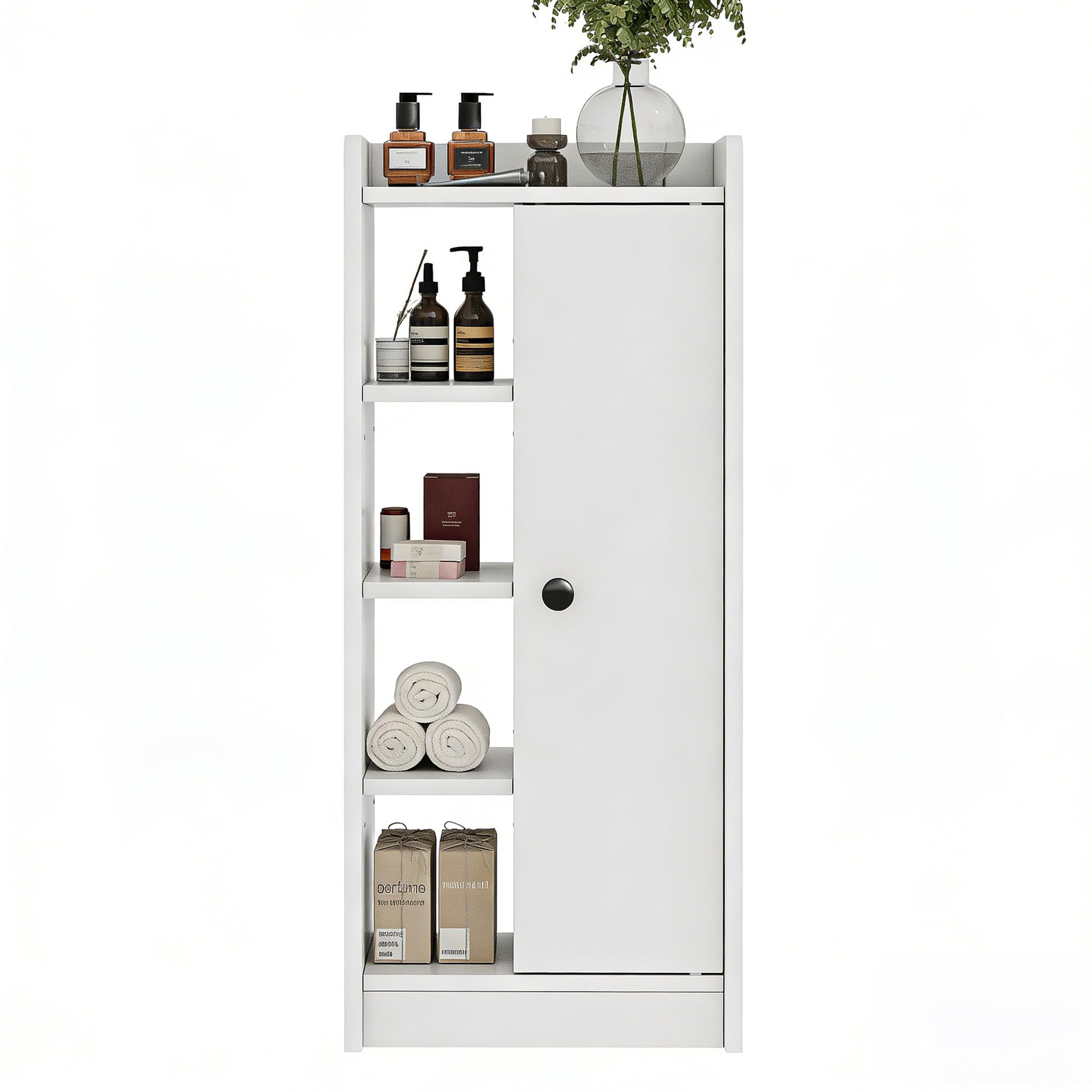Feonase Bathroom Storage Cabinet with 4 Open Storage Unit, Slim Bathroom Storage Unit with Adjustable Shelf