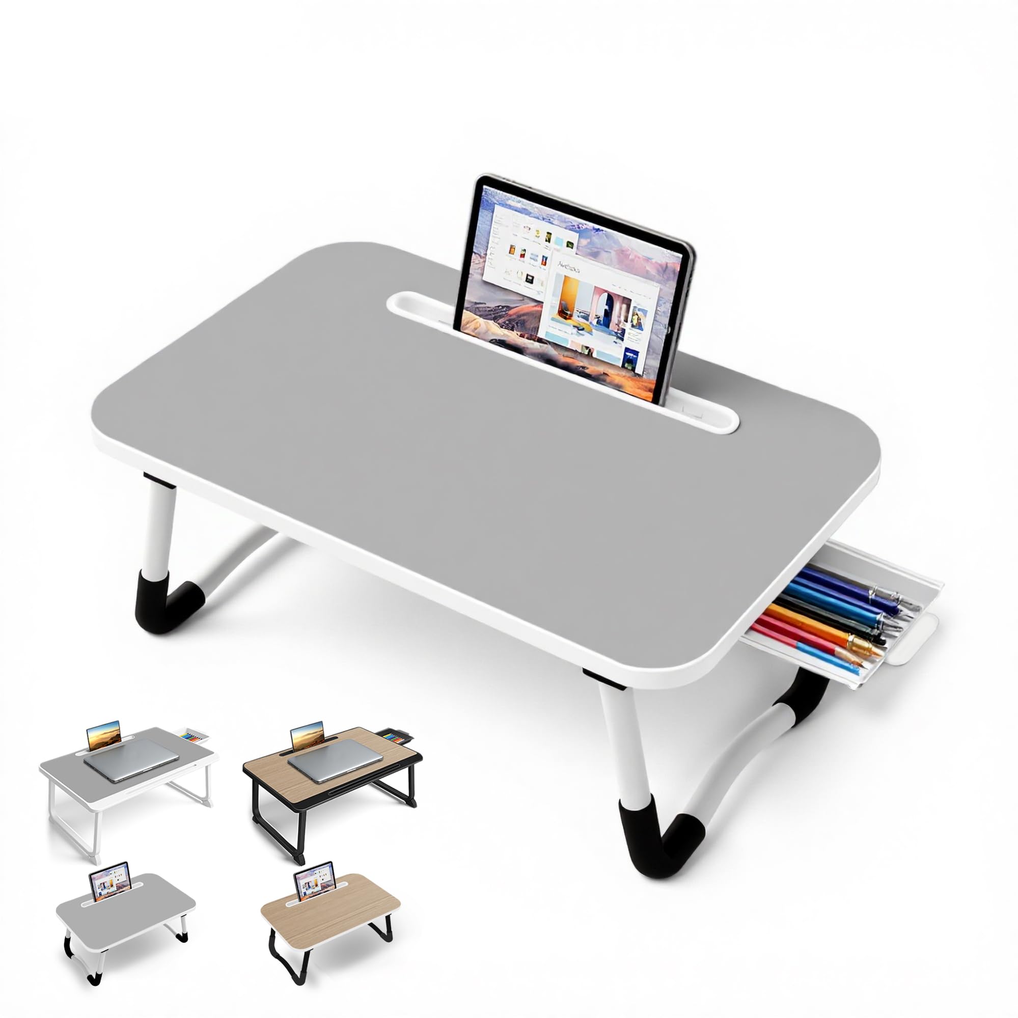 Laptop Bed Desk - Small Lap Desk 48 x30 cm for Breakfast in Bed, Study, Office Work, Gaming, Writing & Reading,Tray Table for Sofa, Couch