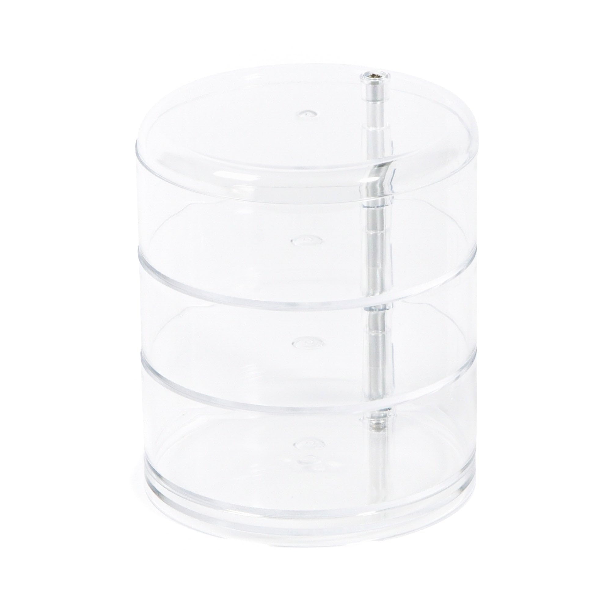 Compactor Swivel Jewellery Holder with 3 Levels, Transparent, Diameter 11.5 x H. 13.7 cm, RAN6040