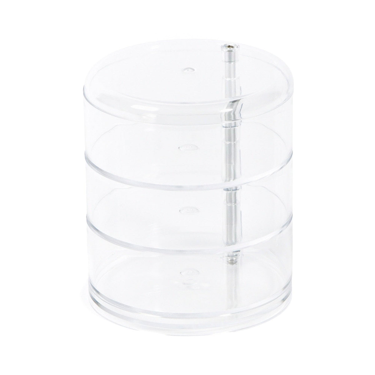 Compactor Swivel Jewellery Holder with 3 Levels, Transparent, Diameter 11.5 x H. 13.7 cm, RAN6040