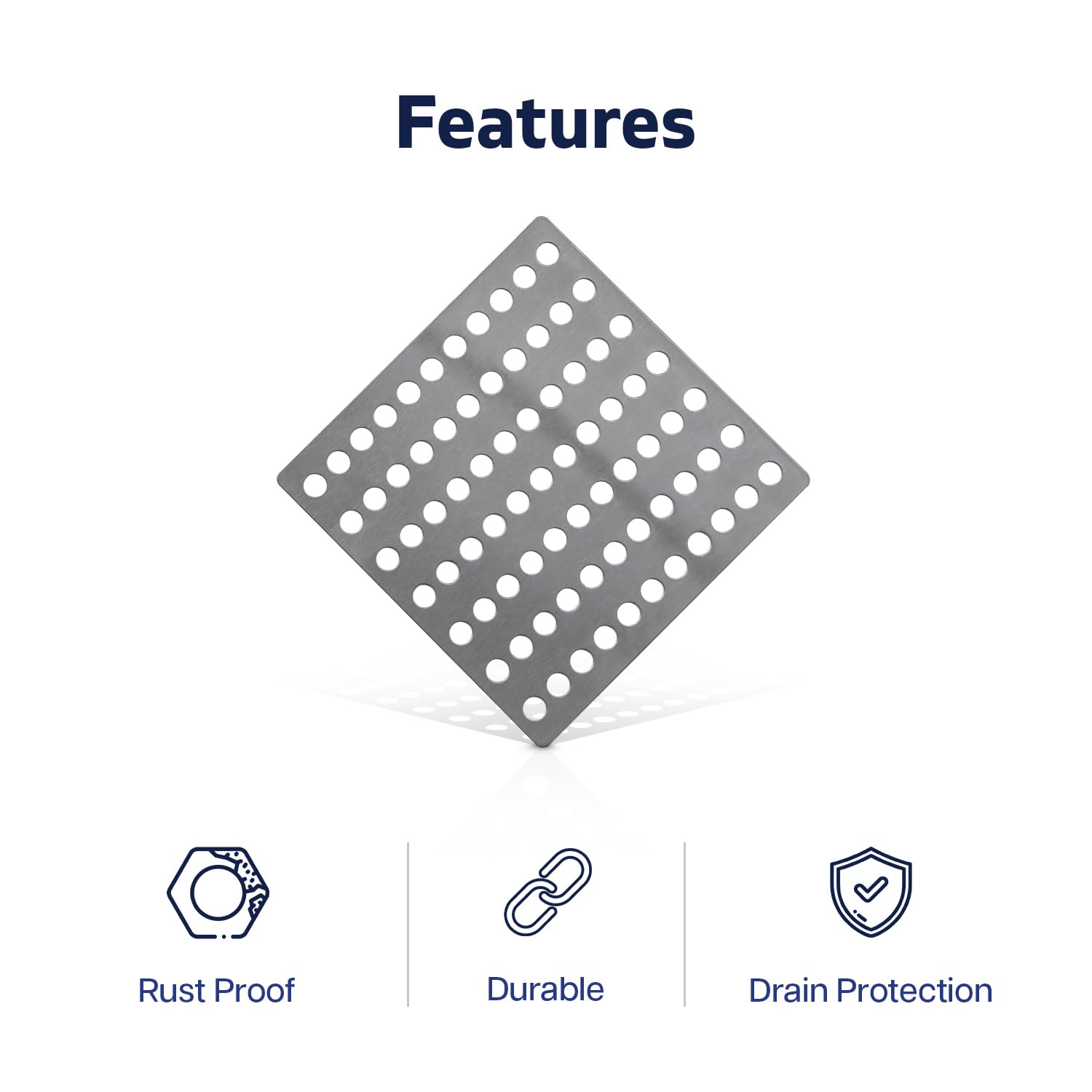Steel Drain Cover 15 X 15cm - Pack of 2 Rustproof Swirl Drain Covers Outdoor & Indoor - Durable Mesh Drainage Covers Suitable as Shower Drain Cover