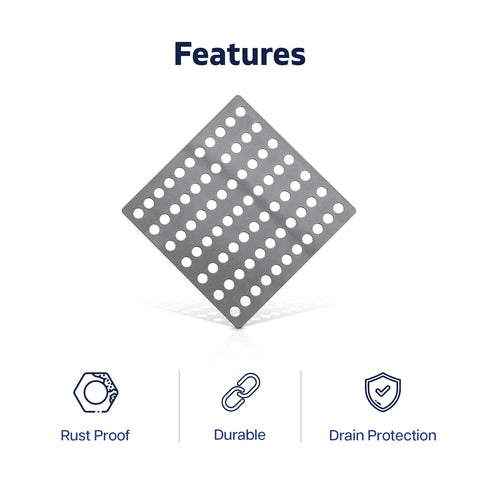 Steel Drain Cover 15 X 15cm - Pack of 2 Rustproof Swirl Drain Covers Outdoor & Indoor - Durable Mesh Drainage Covers Suitable as Shower Drain Cover