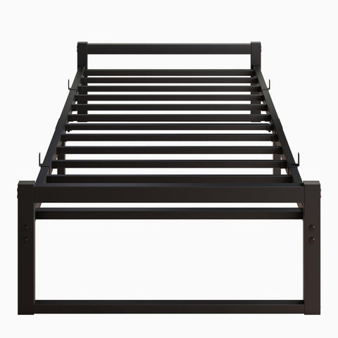 VECOCHO Bed 90 x 200 cm, Bed Frame 90 x 200 cm with Metal Slatted Frame, Black