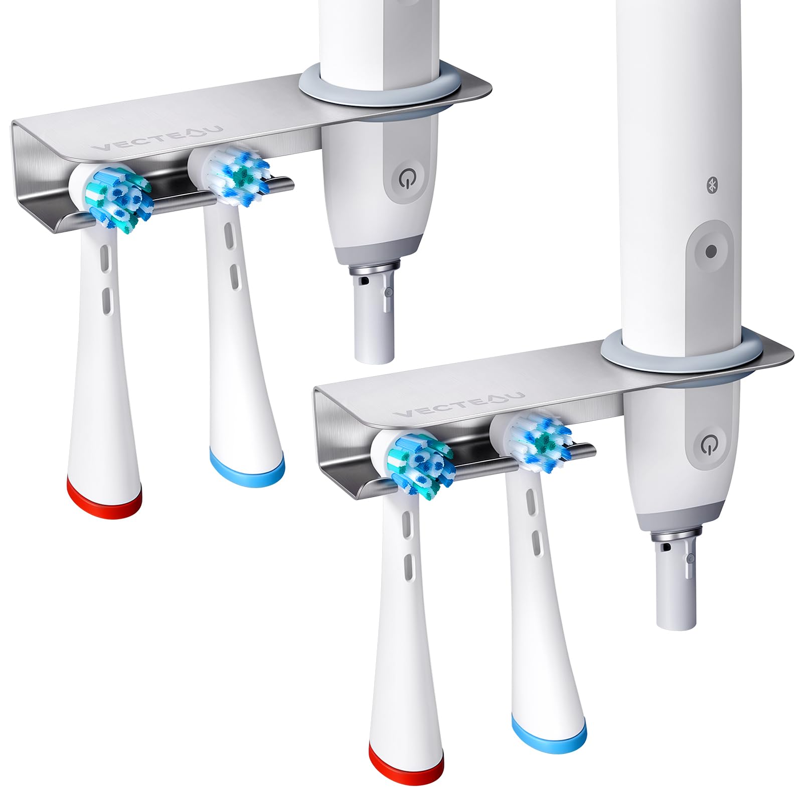VECTEAU Toothbrush Holder Wall Mounted, Stainless Steel Electric Toothbrush Holder Compatible with Oral-B iO