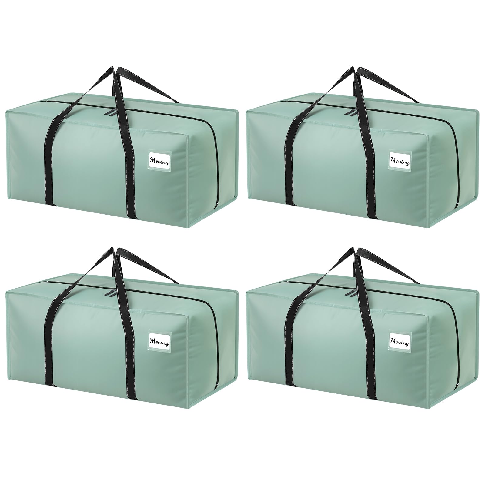 Dntorx 4 Pack 90L Moving Bags, Waterproof Storage Totes, Green