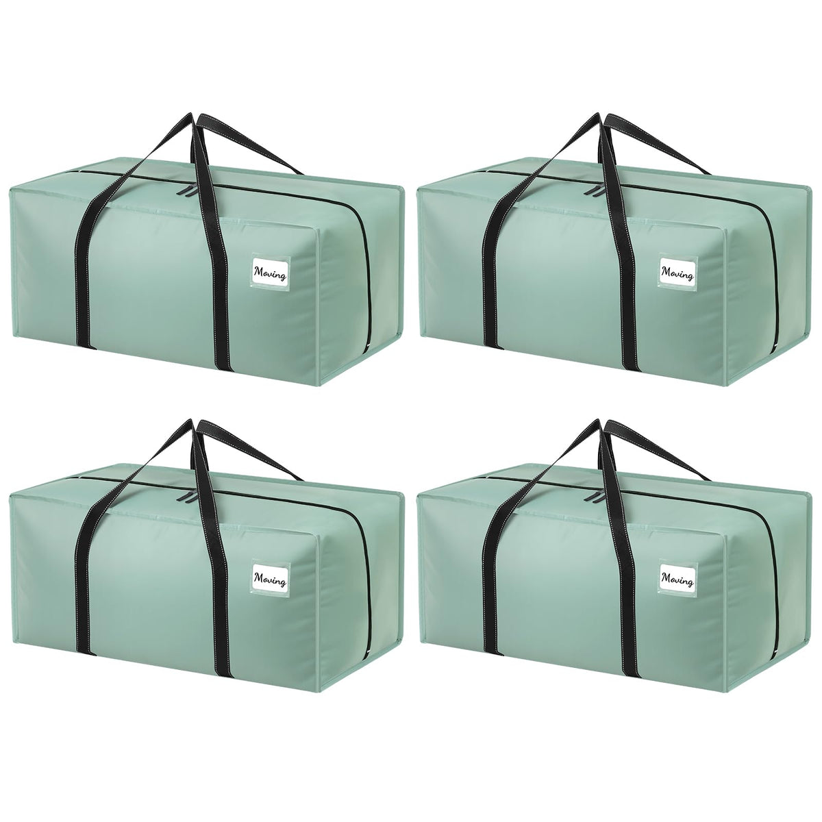 Dntorx 4 Pack 90L Moving Bags, Waterproof Storage Totes, Green
