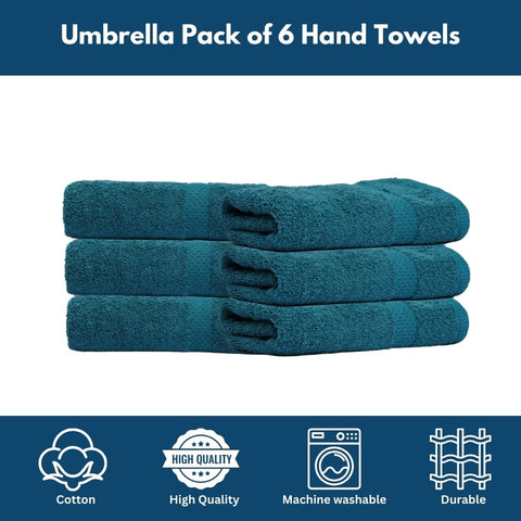 Ultra Soft & Thick Hand Towels - 6-Pack, 100% Combed Cotton, High Absorbency, Large 40 x 70 cm Hand Towels, Quick-Dry, Premium Hotel & Spa Quality