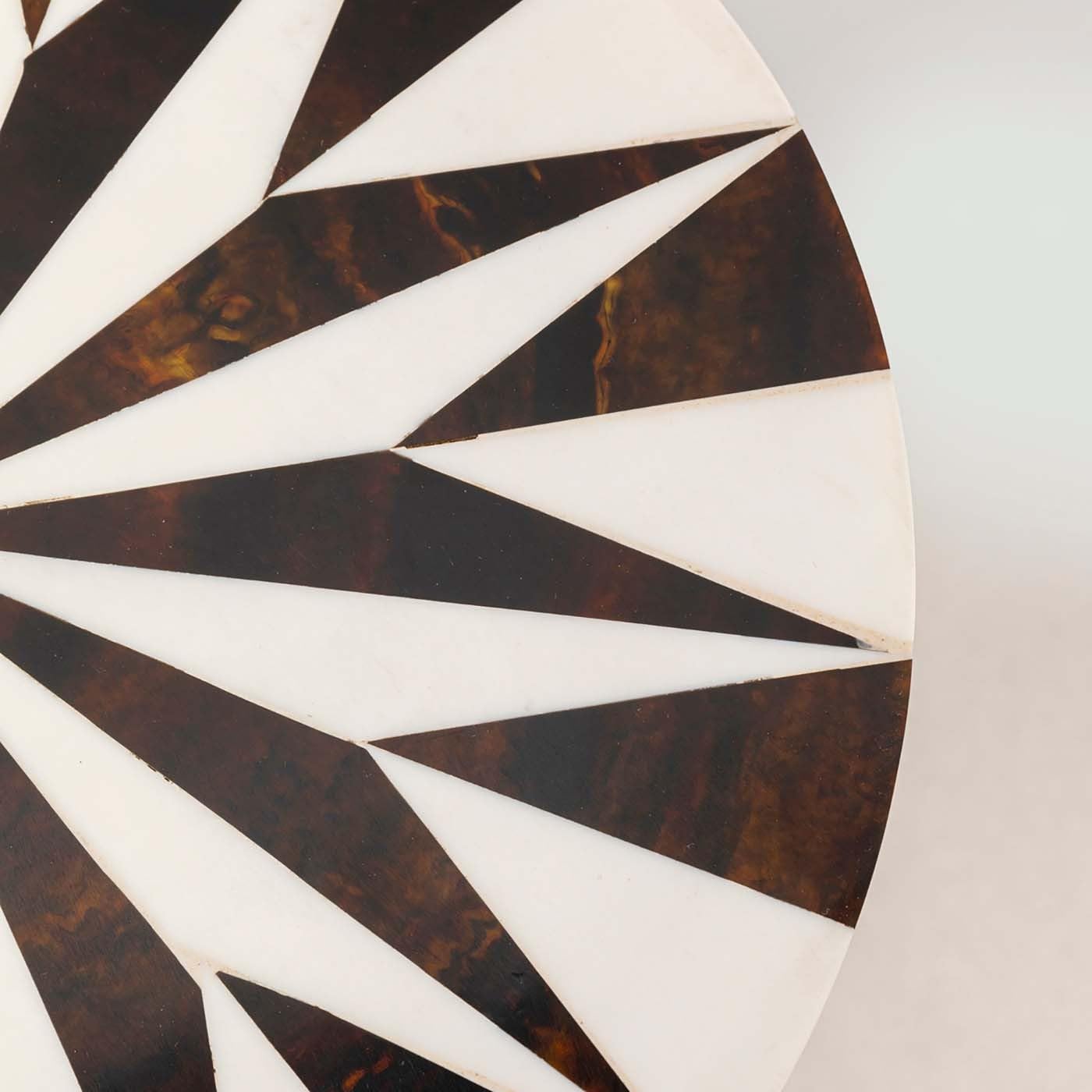Kare Design Side Table Domero Star, Brown and White, 25 cm Diameter