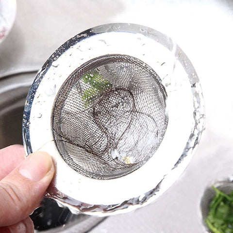 Stainless Steel Bathroom Shower Hair Filter Catcher Drain Cover Kitchen Sink Plug Strainer Hole Cover (Pack of 2)