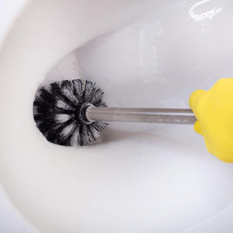 Toilet Brush, 4PCS Toilet Brushes with Stainless Steel Handle, Standing Stainless Steel Toilet Brushes for Bathroom Toilet-Ergonomic, Elegant,Durable