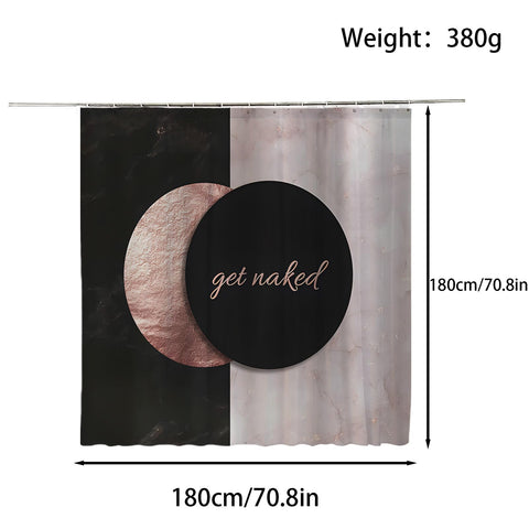 FAIRYGATE Shower Curtain Bathroom Curtains Extra Long Wide Mould Proof Resistant Fabric for Wet Room Bath Black Decor Set Retro Style Fashion