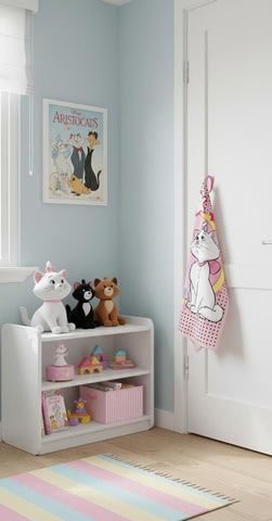 BrandMac Disney Aristocats Marie Beach & Bath Towel 70x140cm, 100% Cotton | Soft & Absorbent Kids Bath & Swim Towel | “Marie” Pink Floral Design