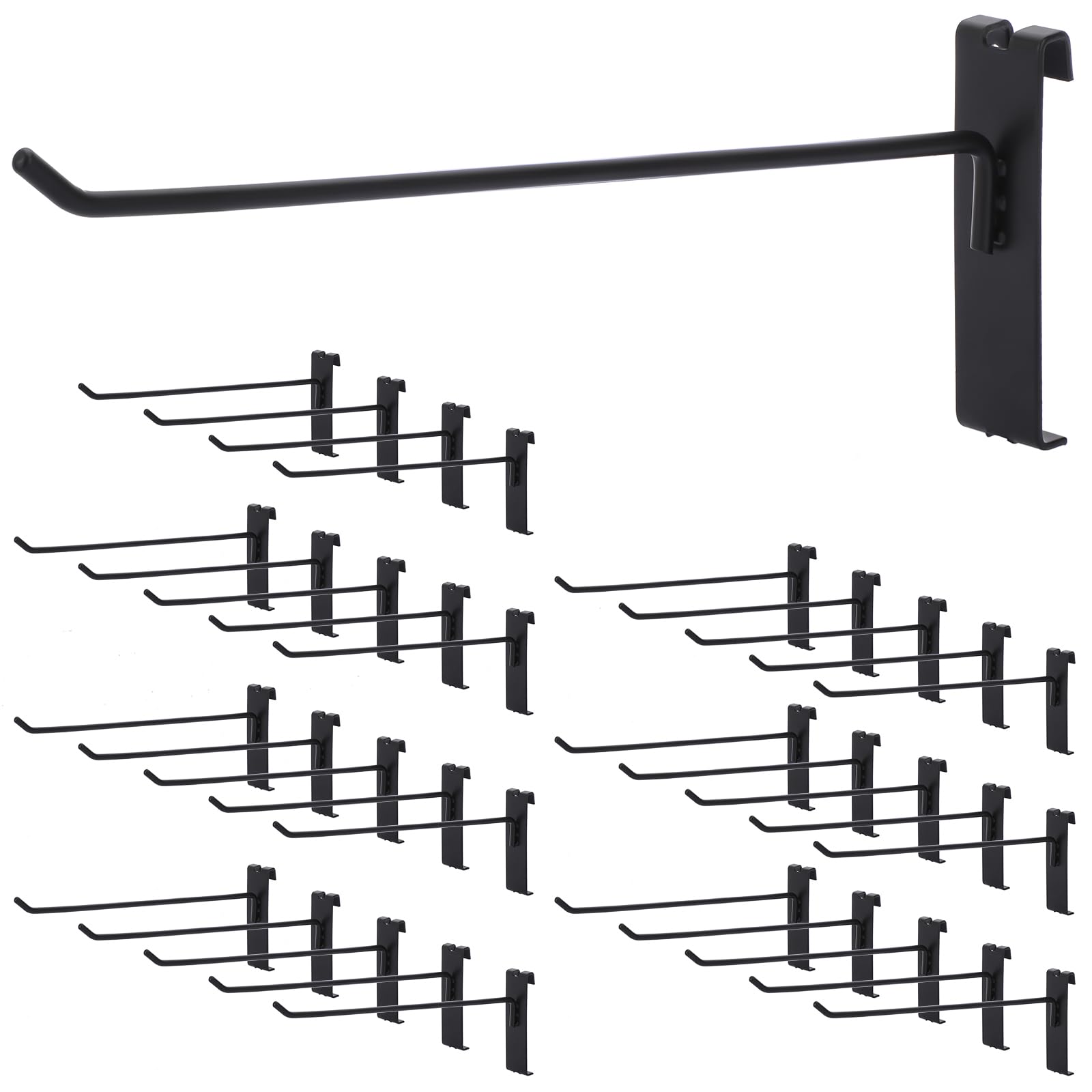 IGNPION 35Pcs Grid Panel Hooks, 20cm Retail Wall Grid Display Hooks for Display Stand Rack, Wire Grid Accessories Hangers for Shop, Garages, Workshop