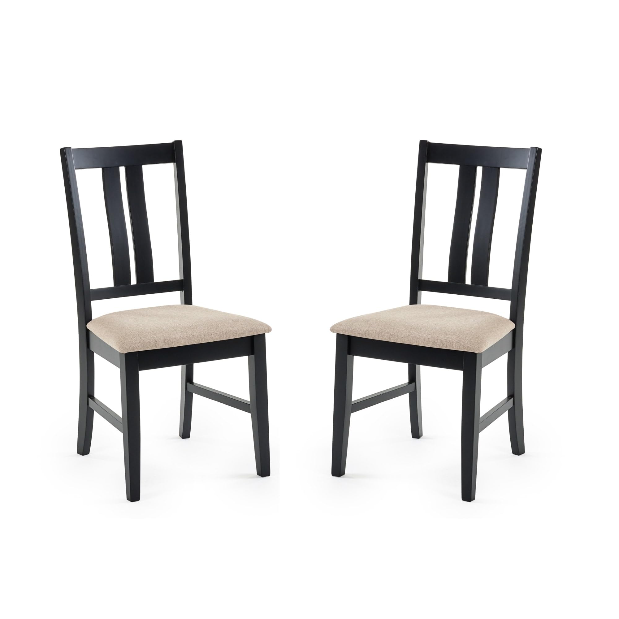 Julian Bowen Hilton Dining Chairs, Set of 2, Black - H96 x W49 x D53cm