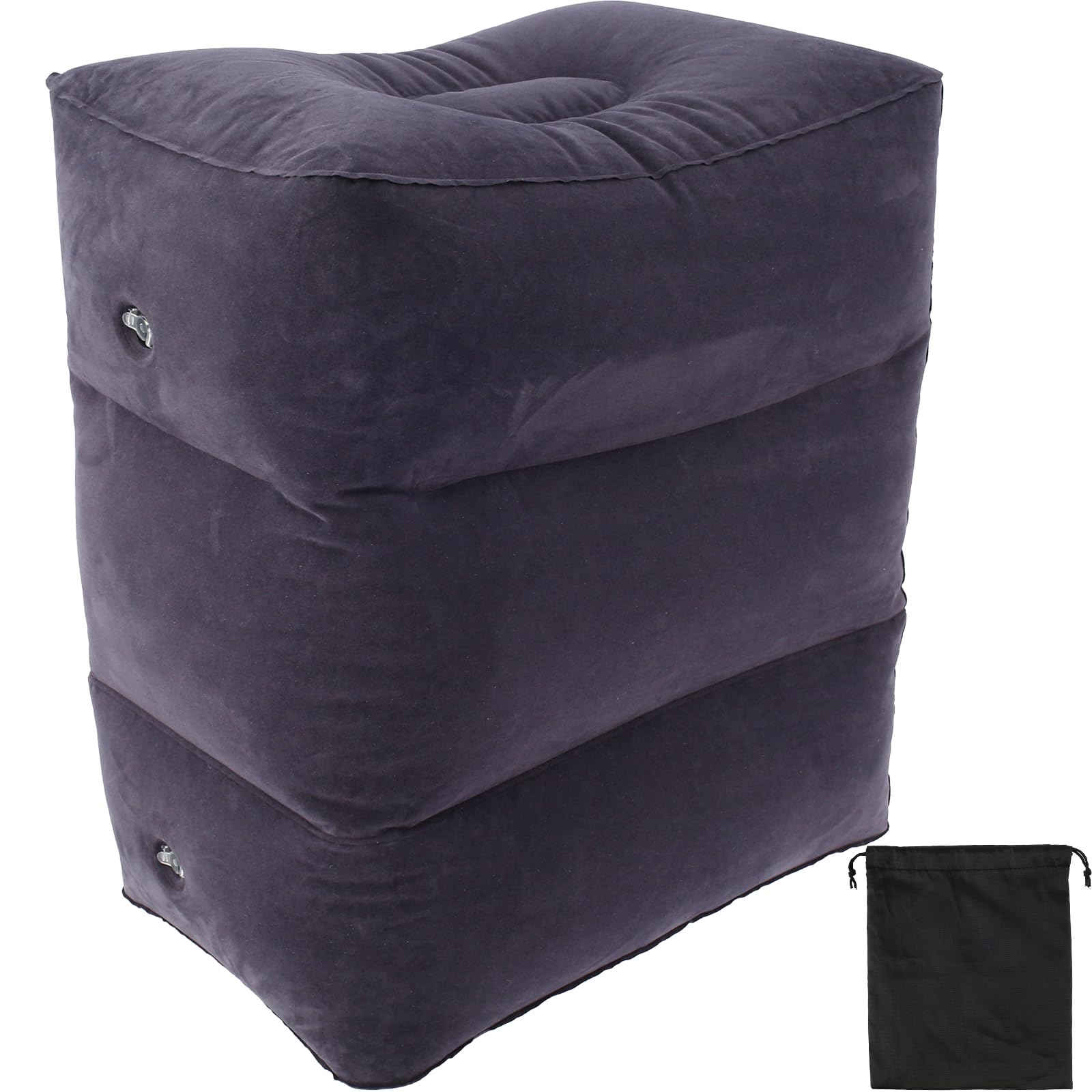 Inflatable Foot Rest Pillow for Plane 3 Layers Adjustable Heights Leg Rest Cushion with Storage Bag Inflatable Footrest Portable Inflatable Airplane