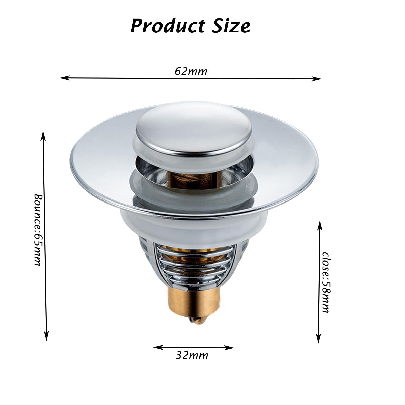 Basin Plug, Easy To Use Sink Plug Replacement, Good Sealing Performance Bullet style Sink Plug Replacement, Suitable For Kitchen And Bathroom, Bath