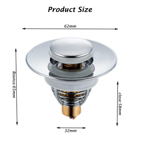 Basin Plug, Easy To Use Sink Plug Replacement, Good Sealing Performance Bullet style Sink Plug Replacement, Suitable For Kitchen And Bathroom, Bath