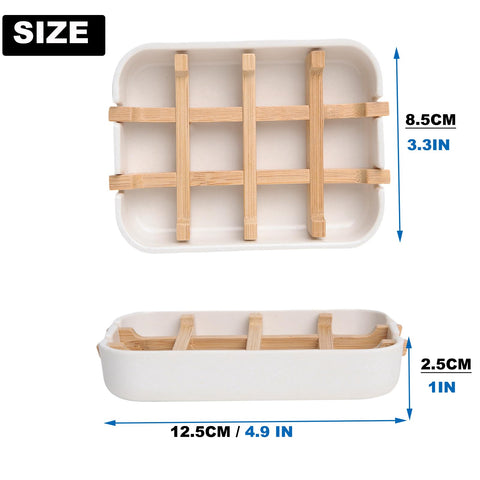 Ninebendstreams Bamboo Fiber Soap Holder and Soap Dish Combination