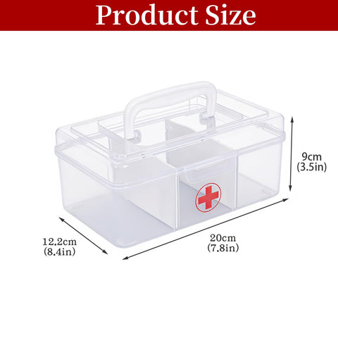 Punorric Medicine Storage Box - Detachable Dividers First Aid Box Empty, Foldable Handle Medical Box & Home First Aid Kit