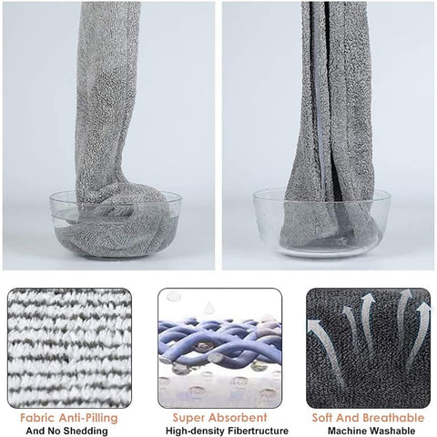 Heacoz Microfibre Hair Towel Wrap, Super Absorbent Hair Drying Towel (2pcs)