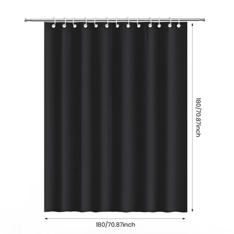 AKHTART Shower Curtain 100% Polyester, Extra Long Shower Curtain with 12 Hooks, Washable and Easy to Dry, Anti-Bacterial Mildew Resistant