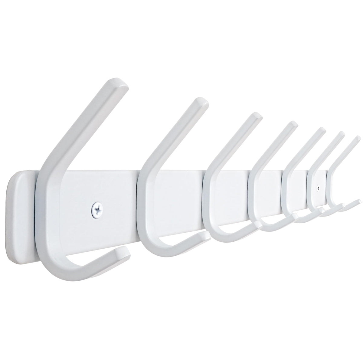 HONSKY Wall Mounted Coat Rack Heavy Duty, 7-Double Hook Metal Towel Rack, Coat Hanger for Entryway, Bathroom, Bedroom, White